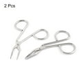 thumbnail image 2 of Unique Bargains 2 Pcs Eyebrow Scissor Tweezers, Stainless Steel Slant Tip Scissor for Face Hair, Eyebrow Beauty Tools Salon Use for Lady Women, Silver Tone, 2 of 5