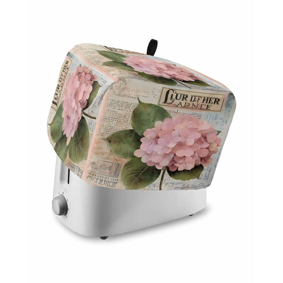 Fsddascl Pink Vintage Floral Toaster Cover 2 Slice, Small Kitchen Appliance Covers, Summer Botanical Retro Toaster Oven Cover with Loop, Bread Machine Cover Polyester Dust Cover Protection
