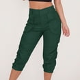 thumbnail image 5 of GZWYHT Cargo Pants Women,Work Pants,Cargo Trousers Cargo Pants With Pocket Jogging Bottoms Summer Trousers Leisure Trousers Paperbag Work Trousers,Summer Pants,Pants for Women,Palazzo Pants,Green,L, 5 of 9