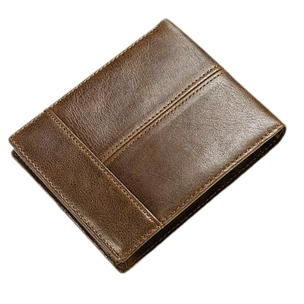 Cartera para hombre Cartera de viaje versátil Regalos del día para papá Titular de la tarjeta de crédito Café