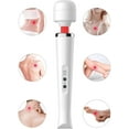 thumbnail image 2 of Cordless Personal Wand Electric Massager with 10 Powerful Magic Vibrations, Rechargeable Handheld Back Massager Wand Massage for Deep Muscles Pain Relief - White, 2 of 7