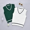thumbnail image 6 of Zshosam Baby Kids Sweater Vest Soft School Uniform Sleveeless Waistcoat Vest(White,4-5 Years), 6 of 6
