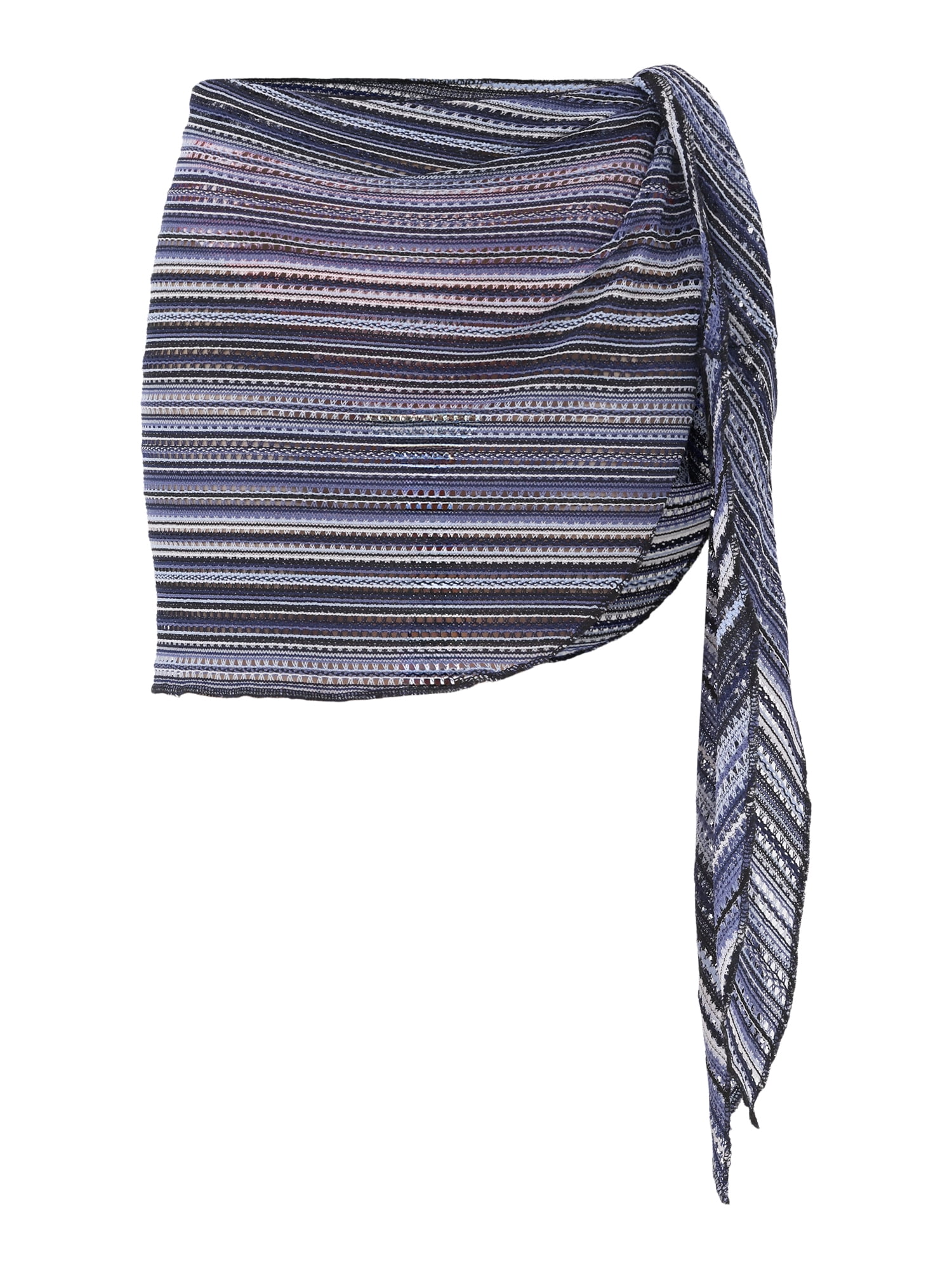 No Boundaries Women's Polyester Stripe Pareos, One Size, Blue Multi