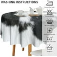 thumbnail image 6 of Cowhide Round Tablecloth, Rustic Country Black White Cow Skincow Tablecloth Washable Table Cover for Kitchen Dining Birthday Party Holiday Round(60x60in), 6 of 6