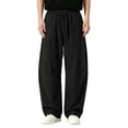 thumbnail image 2 of Atkumj Linen Pants Men with Pockets Fashion Elastic Waist Drawstring Pants Casual Solid Color Straight Leg Men Trousers Pants for Daily Wear L, 2 of 9