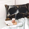 thumbnail image 4 of Yiaed Gold Pattern Black Skull Print Brushed Microfiber Envelope Pillowcases, Standard,Envelope Closure Pillow Cases(No pillow core)-14"x20", 4 of 6