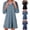 Style1-Blue dresses for women, variant on Women's V-Neck Flare Sleeve Fit-and-Flare Dress, Midi Length, Lightweight Woven Fabric for Brunch, Wedding Guest, Summer Khaki XL