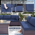 thumbnail image 6 of Gotland Outdoor Patio PE Rattan Wicker Furniture Set with 43" Propane Fire Pit Table 10 Pieces Steel, 6 of 7
