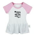 thumbnail image 5 of Pack of 2, Mommy Is Way More Fun Now That She Can Drink Again & Got My Mind On My Mommy Funny Dresses, Newborn Baby Skirts, Infant Princess Dress, Toddler Frocks (Pink Raglan Dresses, 0-6 Months), 5 of 5