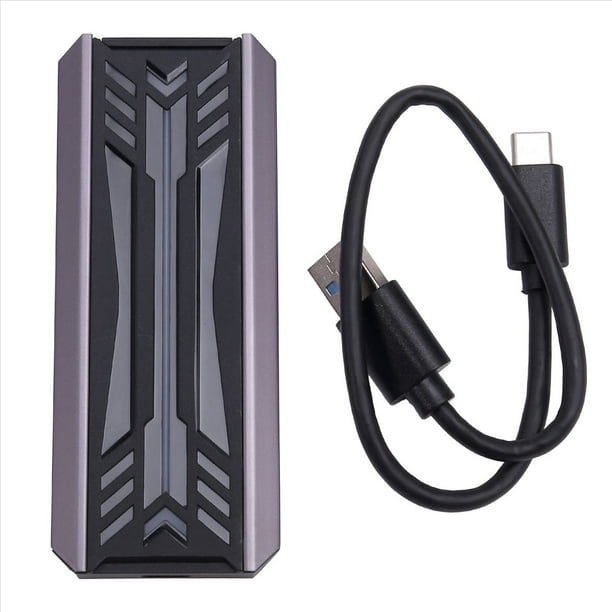 Caja de Disco Duro SSD NVME M2 de Protocolo Dual Aluminio RGB M.2 A USB3.1 Gen1 5 Gbps Gen2 10 Gbps Caja NVME NGFF Tipo C