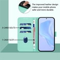 thumbnail image 3 of Wallet Case Compatible for Motorola Moto G power 2025 / 2026, PU Leather Magnetic Closure Protective Flip Folio Case with 3 Card Holder and Wrist Strap Cover Women Men,Mint Green, 3 of 9