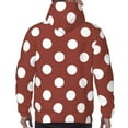 thumbnail image 7 of Lsque Maroon And White Polka Dot Pattern Casual Men's Hoodie,Hooded Sweatshirt with Kangaroo Pocket,Pullover Hoodie-Small, 7 of 7