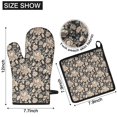 thumbnail image 6 of Pioneer Flower Floral Print Pattern Kitchen Oven Mitt and Pot Holder Sets 2 Pcs for Baking, Cooking and Grilling, Heat Resistant Up To 392 °F, 6 of 7