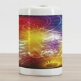 thumbnail image 2 of Astrology Ceramic Toothbrush Holder, Ombre Rainbow Colored Abstract Image with Asrological Sun Shapes Spots, Decorative Versatile Countertop for Bathroom, 4.5" X 2.7", Multicolor, 2 of 4