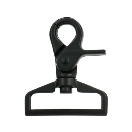 

Fenggtonqii 1.5 Swivel Trigger Snap Hook Lobster Claw Clasp Spring Loaded Clip Bow-Shape-Ring Ended Black - Pack of 6