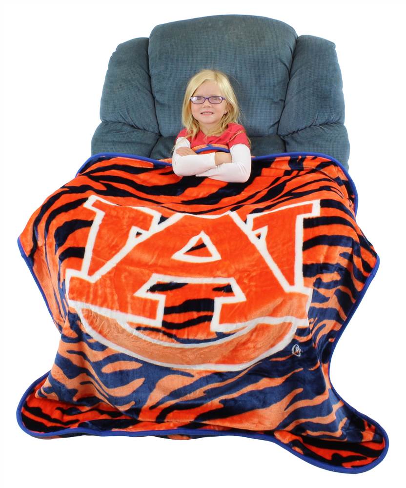 College Covers Everything Comfy Auburn Tigers Soft Raschel Throw Blanket, 60" x 50" - image 2 of 8