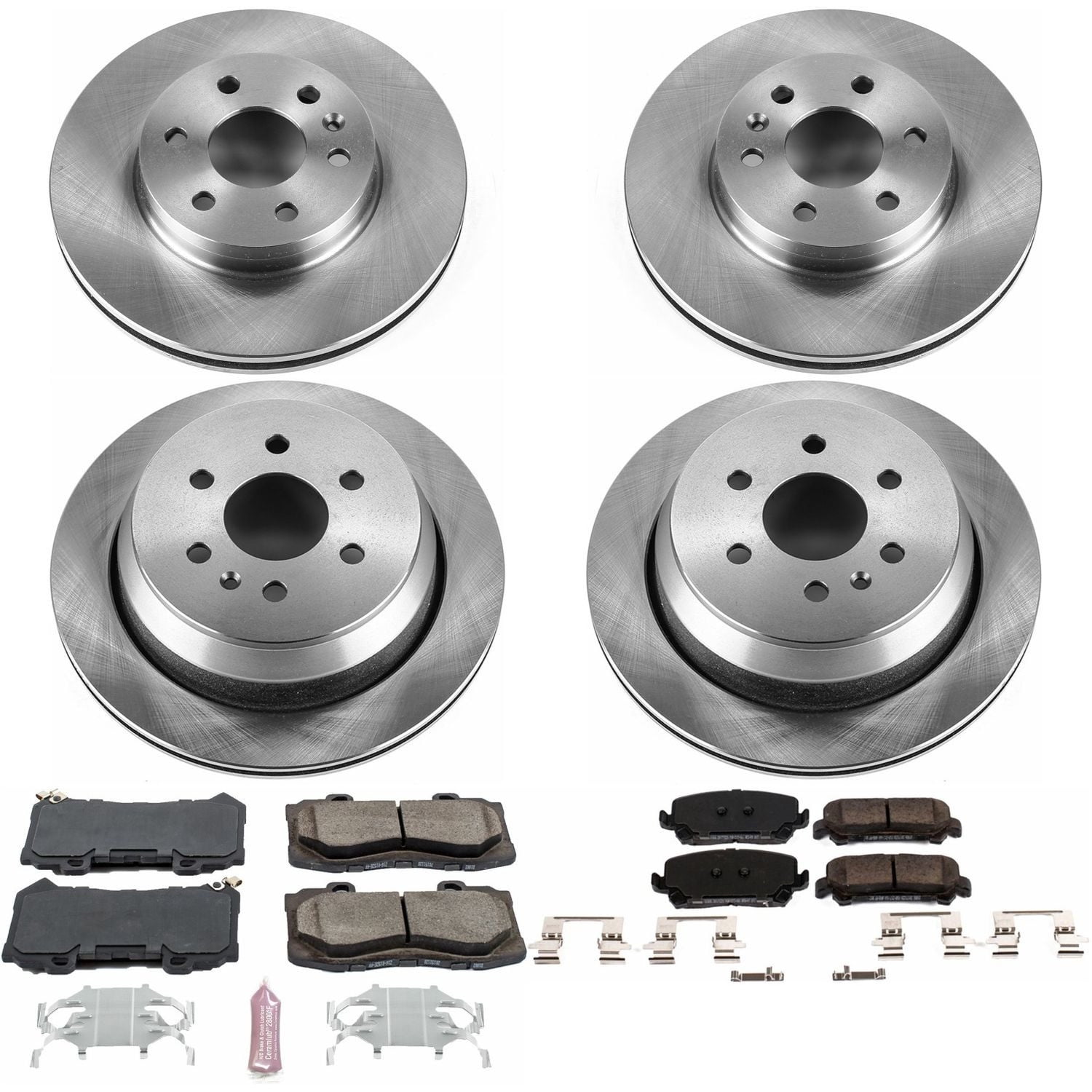 PowerStop Front and Rear Stock Replacement Brake Pad and Rotor Kit Fits: CHEVROLET GMC Select Models KOE7228