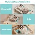 thumbnail image 4 of Zengdainm Cat Bed, Cat Window Perch for Indoor Cats, One-Step Sliding Clamping Slot Adjustment Cat Hammock, Cat Bed for Windowsill and Bedside, Blue, 4 of 6
