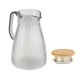 thumbnail image 1 of Botella de agua fría, tetera, 1,5 l, mango cómodo, fácil de limpiar, con tapa de bambú, jarra para nevera para agua fría y caliente Gris, 1 of 9