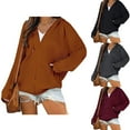 thumbnail image 3 of STARVNC Women Zipper Drawstring Pockets Long Sleeve Waffle Hoodie, 3 of 5