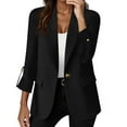 thumbnail image 4 of Women's Fashion Long Sleeve Solid Cardigan Blazer Jacket Black L, 4 of 5