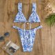 thumbnail image 5 of Gibobby Conjunto de traje de baño de bikini Conjunto de bikini degradado para mujer, traje de baño sexy de dos piezas, traje de baño, traje de playa, est(Azul,XL), 5 of 5