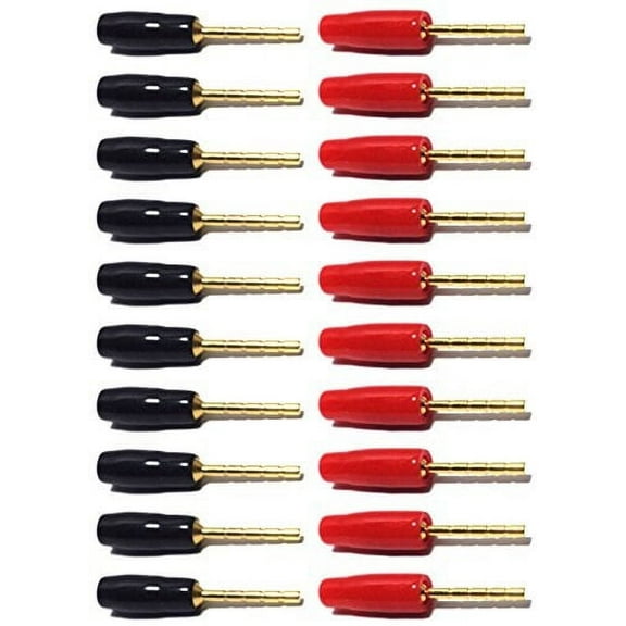 cess banana pin plug open screw type cable connector - tip banana plugs (20 pack)