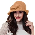 thumbnail image 4 of MEICHEN Women's Winter Elegant Cloche Hat Solid Color Bowler Hat Fall Fashion Soft Bucket Hat 1920s Accessories for Women, 4 of 4