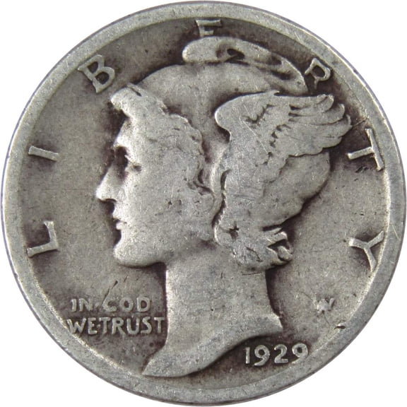 1929 Mercury Dime G Good 90% Silver 10c US Coin Collectible