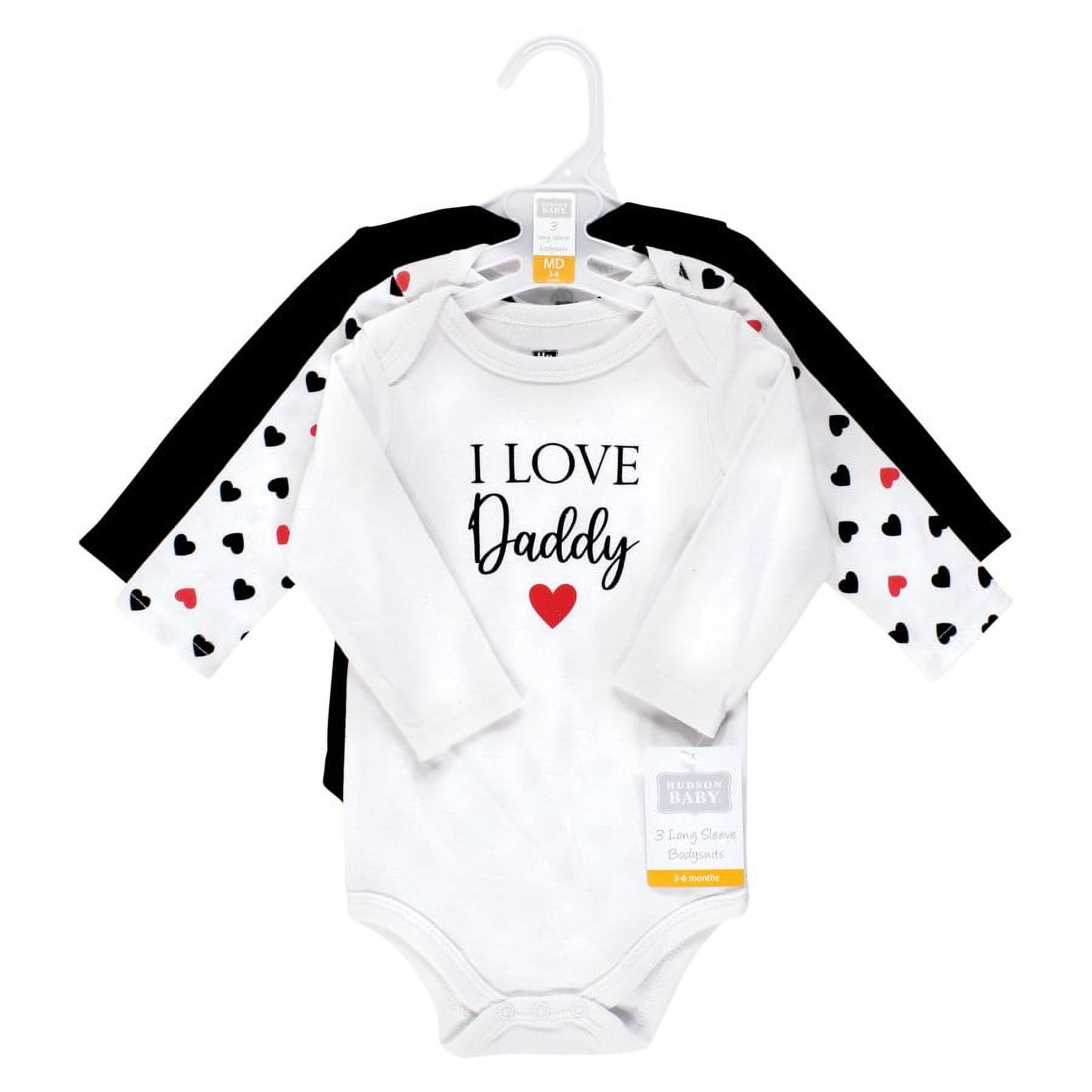 Hudson Baby Cotton Long-Sleeve Bodysuits, 3-Pack, Newborn- 24 Months