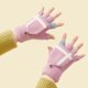 thumbnail image 4 of Guantes de lana con aislamiento térmico sin dedos para mensajes de texto para mujeres y hombres, cálidos y convertibles de punto con solapa Fäustlinge, 4 of 5