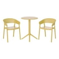 thumbnail image 2 of WestinTrends Playa 3-Piece Outdoor Resin Patio Bistro Table Set with Stackable Patio Dining Side Chairs, Yellow, 2 of 13