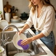 thumbnail image 4 of Non Scratch Microfiber Scrub Pad, Torqee Reusable Kitchen Sponge, Washable Dish Scrubber, for Pot Washing, Stove Wiping and Table Surface Cleaning, Violet, 4 of 4