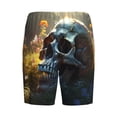 thumbnail image 2 of Lsque Flower Field Skull Mens Sleep Pajama Shorts,Short Pajama Pants, Cotton Ultra-Soft Knit-Large, 2 of 9