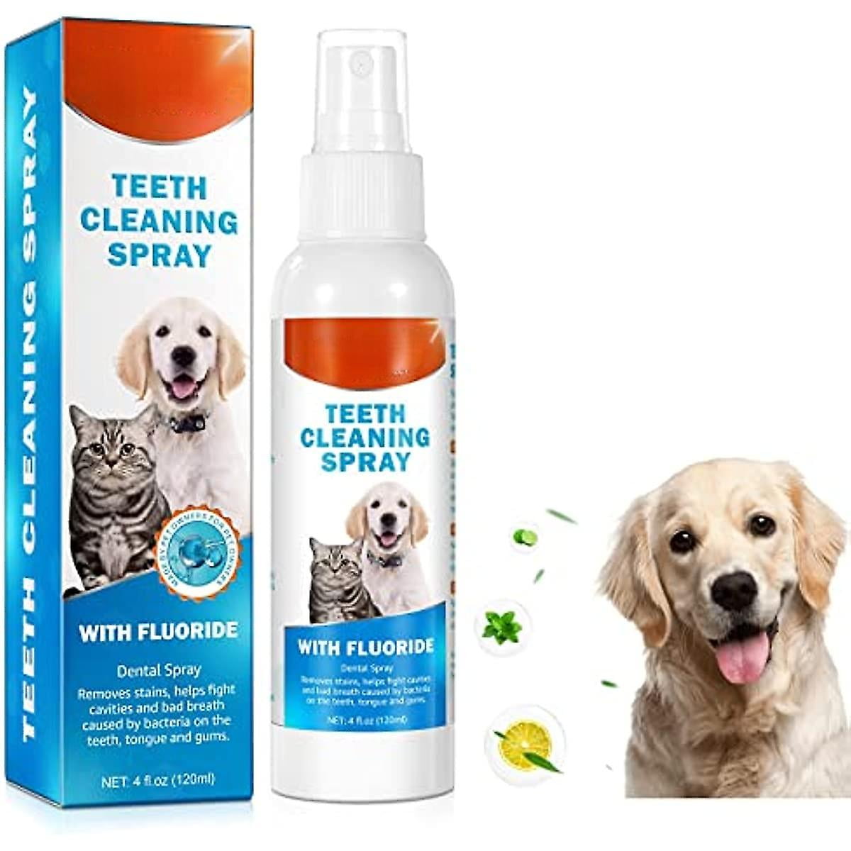 Waca09 Pets Dog Teeth Cleaning Whitening Spray Dog Teeth Cleaning Spray Dog Cat Breath Freshener Dental Care Spray