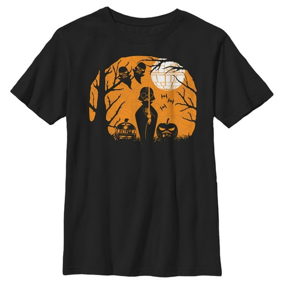 Boy's Star Wars: A New Hope Halloween Darth Vader Stormtroopers Spooky  Graphic Tee Black Small