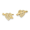 thumbnail image 2 of FB Jewels 14K Yellow Gold Diamond-Cut Heart with Arrow Post Earrings, 2 of 3