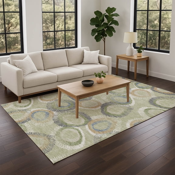 Addison Rugs Chantille Indoor/Outdoor Transitional Geometric Aloe Machine Washable Rectangle Rug, 10' x 14'