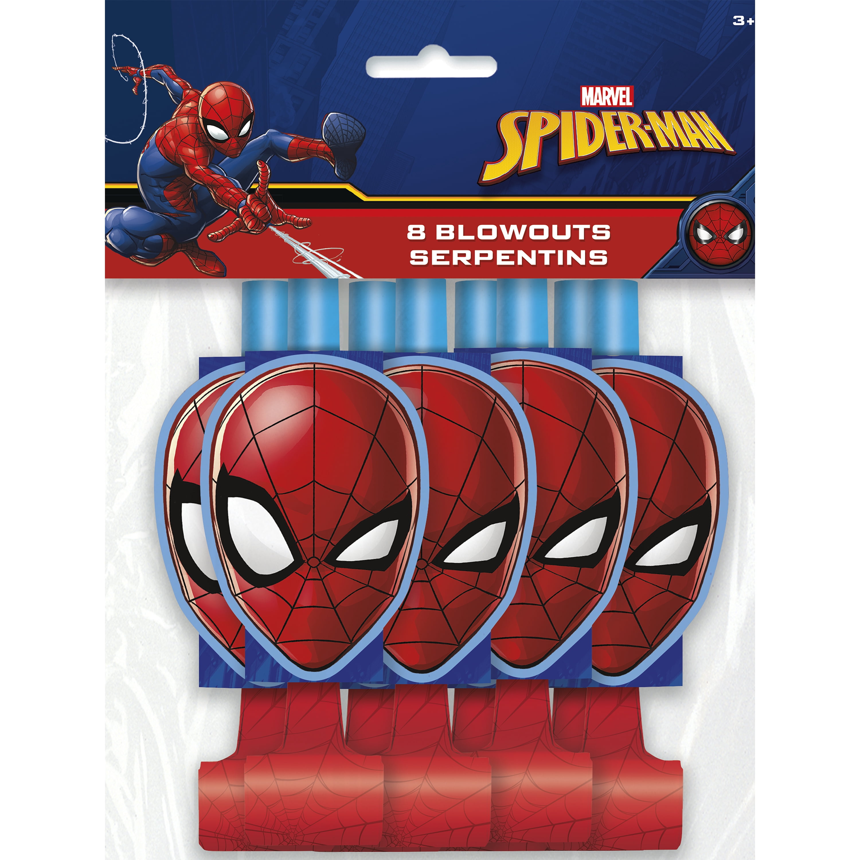 Spiderman Party Blowers, 8ct