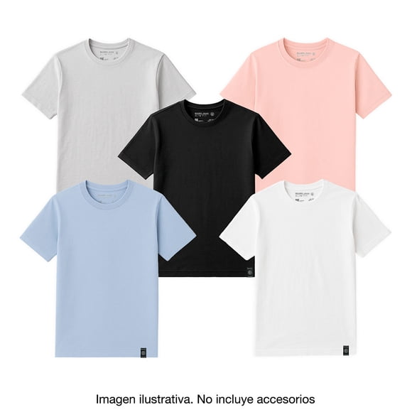 Playeras Quarry para Hombre Set 5 piezas Manga Corta Multicolor Talla EG