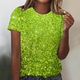 thumbnail image 2 of Shorts pour Femmes, T-Shirt à Manches Courtes Col Rond Imprimé Décontracté pour Femmes, 2 of 4