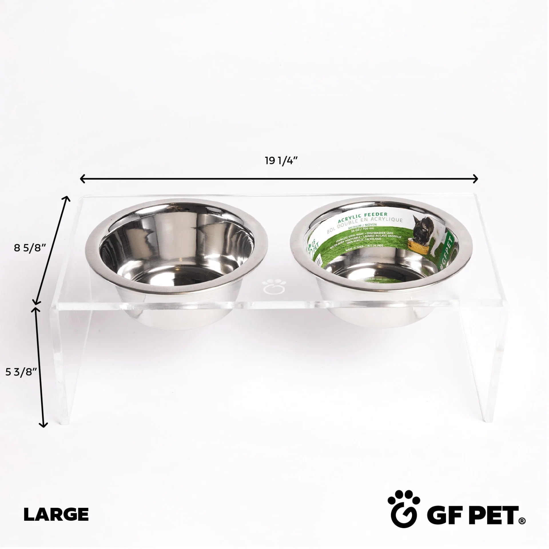 Acrylic Double Feeder - Clear - S