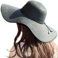 thumbnail image 3 of Sombrero de paja con protección solar, sombrero de playa plegable, 3 of 5