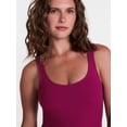 thumbnail image 4 of Time and Tru Women's and Women's Plus Ribbed Scoop Neck One Piece Swimsuit, Sizes XS-2X, 4 of 5
