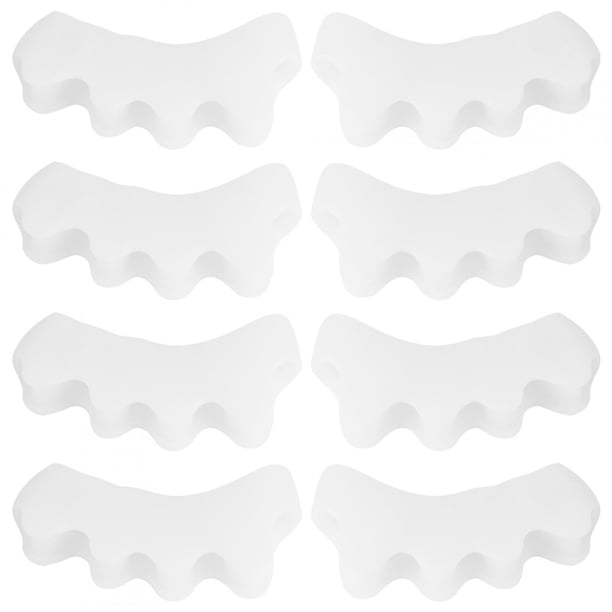 4 pares de separadores de dedos de gel de sílice, separador de 2 dedos, corrección de juanetes, alivio del dolor, herramienta ortopédica, tamaño medio blanco YUNYI BRAND Deportes