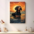 thumbnail image 2 of Blackand Tan Coonhound Canvas Wall Art Framed Great Wave Oil Painting Stretched and Framed Artsy Romantic Wall Paintings Girlfriend gift for Living Room Bedroom Bathroom Office Wall Décor, 2 of 4