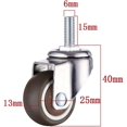 thumbnail image 1 of 4 Roulettes Réglables - M6 X 15mm - Filetage 25mm - Caoutchouc Souple - Filetage TPE - Mini Roues (25mm) - Compatible avec Diverses Marques, 1 of 4