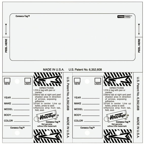 SSWBasics Key Tags - White Key Tags with Key Rings Included  Pack of 125  Dealership Stock Number Key Tag Set