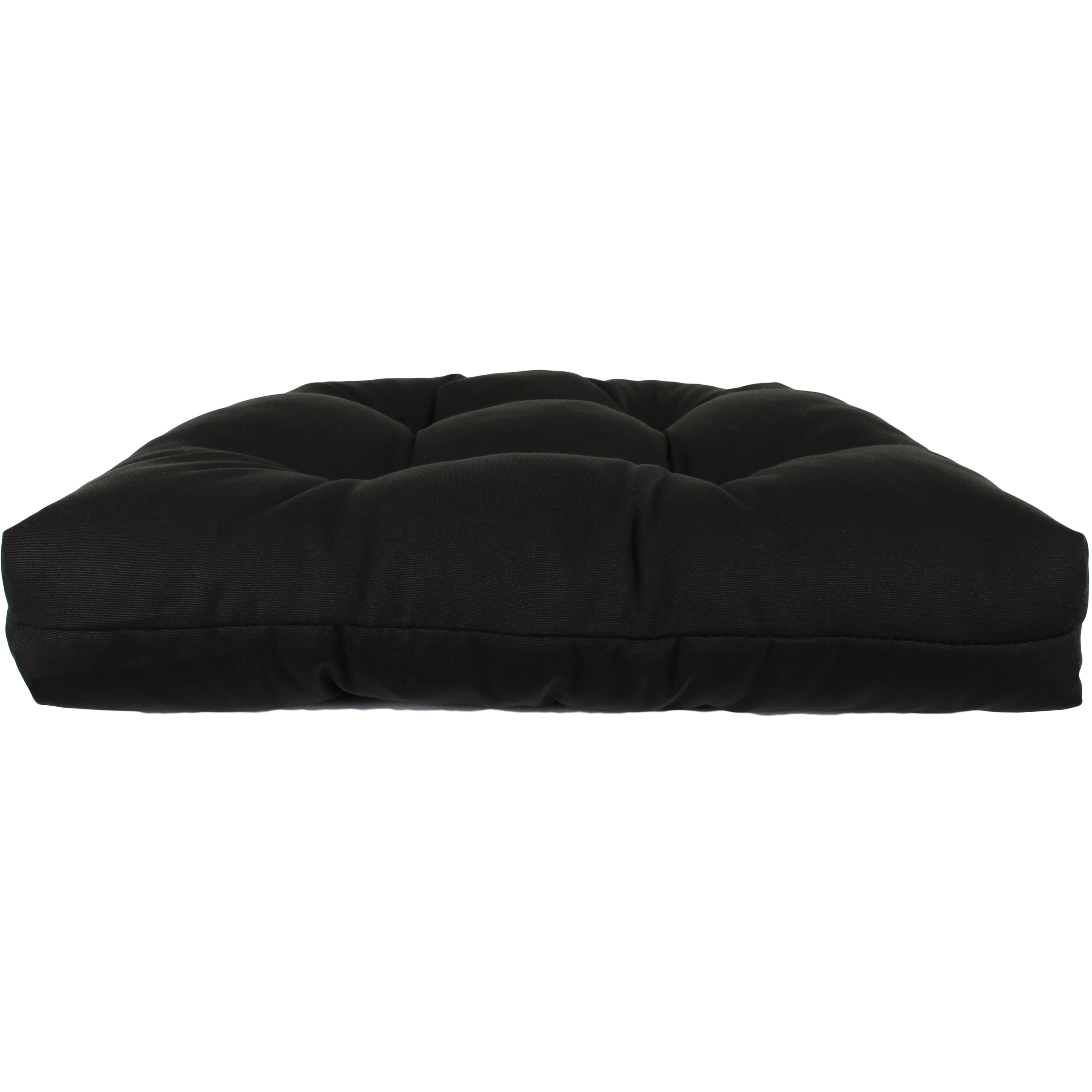 Everything Comfy Black Indoor / Outdoor Seat Cushion Patio D Cushion 20" x 20", 2 Tie Backs