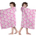 thumbnail image 4 of Pink Baseballs Pattern Hooded Bath Towel，50"x30" for Ages 3 To 12 Kids, Quick Dry Lightweight Soft Microfiber Hood Beach Towel Cover Up for Kids, 4 of 7